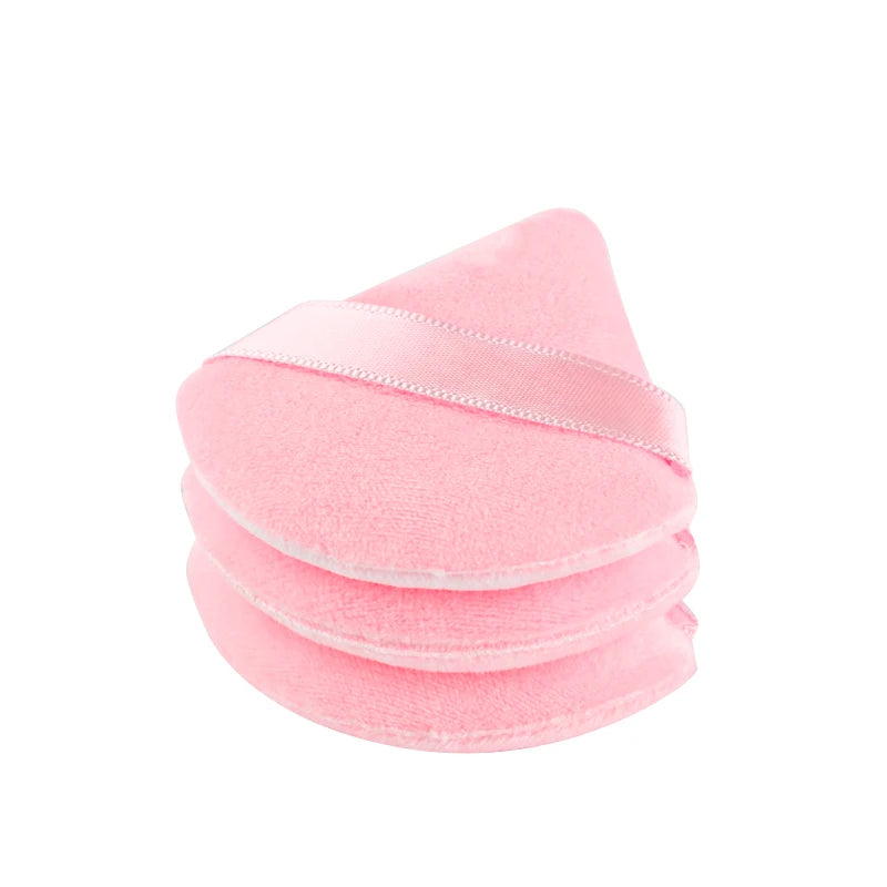 SHIDISHANGPIN Triangle Velvet Powder Puff – Reusable Face Cosmetic Sponge, Mini Cotton Makeup Puff for Foundation, Eyeshadow, and Beauty Tools (1/2/3/6pcs)