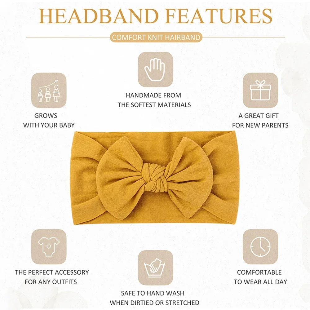 1Pc Baby Nylon Headscarf – Handmade Flower Headband for Newborn Girls, Toddler Elastic Hair Turban