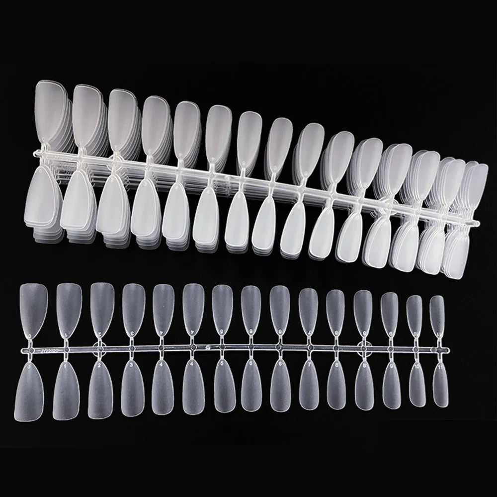 120PCS Matte Press-On Nail Tips – Soft Full-Cover Oval Almond False Nails for DIY Manicure