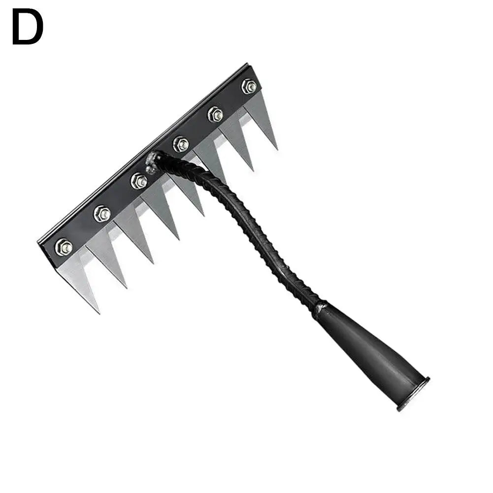 Carbon Steel Garden Weeding Rake – 5/6/7/8 Teeth Soil Loosening & Weed Removal Tool for Farm, Garden & Landscaping