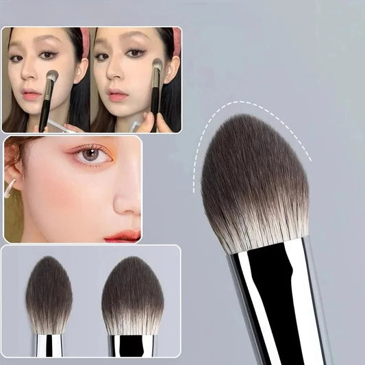 1/2PCS Peach Heart Blusher Brush – Small Flat Precise Brush for Powder, Cream & Liquid Blush