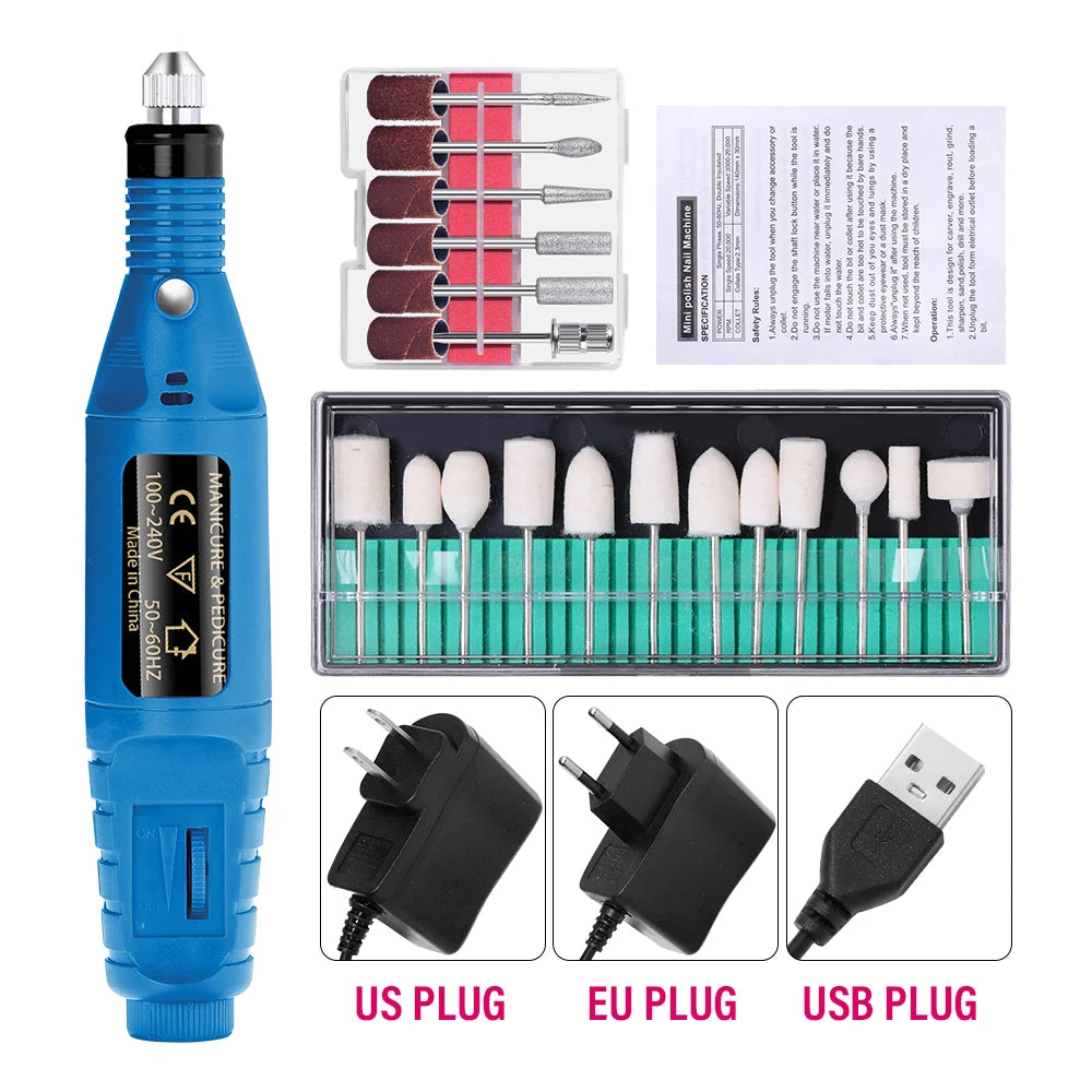 Portable Professional Electric Nail Drill Machine – Manicure & Pedicure Drill Set for Home and Salon Use