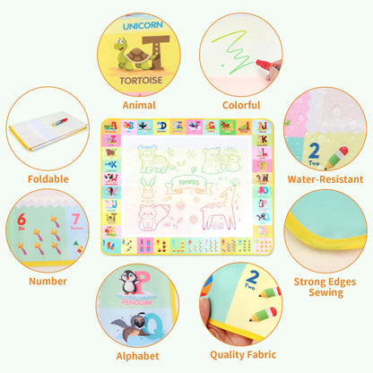 100x80CM Magic Water Drawing Mat – Reusable Doodle Board Montessori Educational Toy for Kids